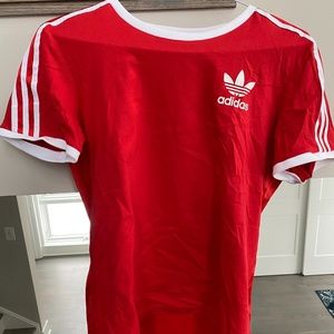 Red Adidas Satin Back Shirt
